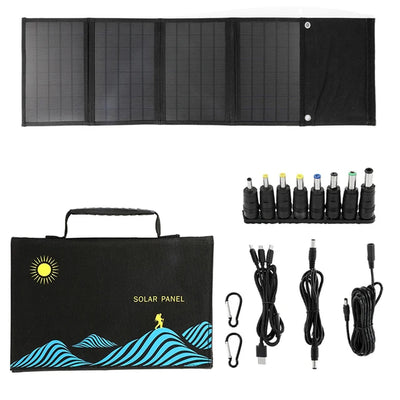 1000W Solar Panel Portable Folding Bag USB+DC Output Solar Charger Outdoor Power Supply for Home Mobile Phone Power Generator
