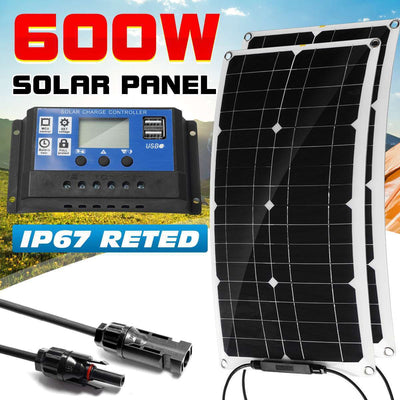 25W Flexible Solar Panel Battery Charger Kit100W