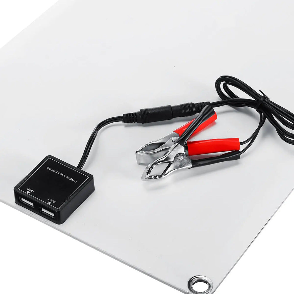 30W 18V Semi-flexible Solar Panel Outdoor Solar Charging Panel USB Phone Charger
