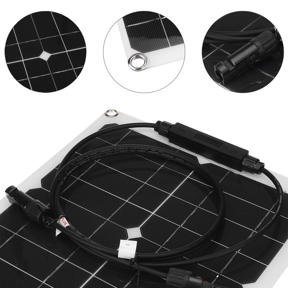 25W Flexible Solar Panel Battery Charger Kit100W