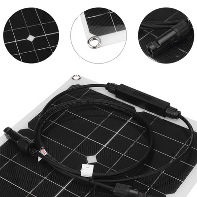 25W Flexible Solar Panel Battery Charger Kit100W
