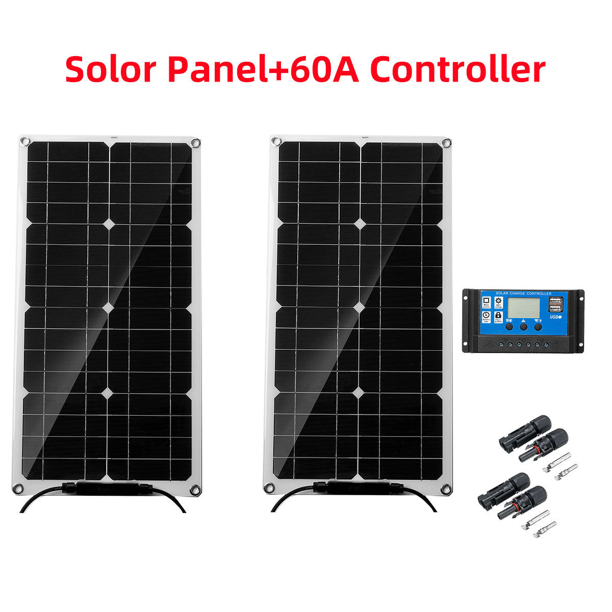 25W Flexible Solar Panel Battery Charger Kit100W