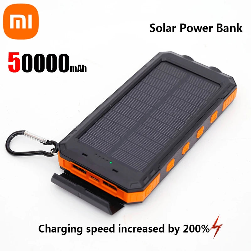 Xiaomi 200000Mah Solar Power Bank Portable Large Capacity Charger Compatible USB-A and USB-C with Flashlight for Xiaomi Iphone