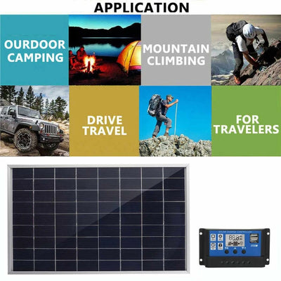 300W/600W Solar Panel 12V Photovoltaic Power Bank Kit 100A Controller Solar Plate for Home/Camping/Rv/Car Fast Battery Charger