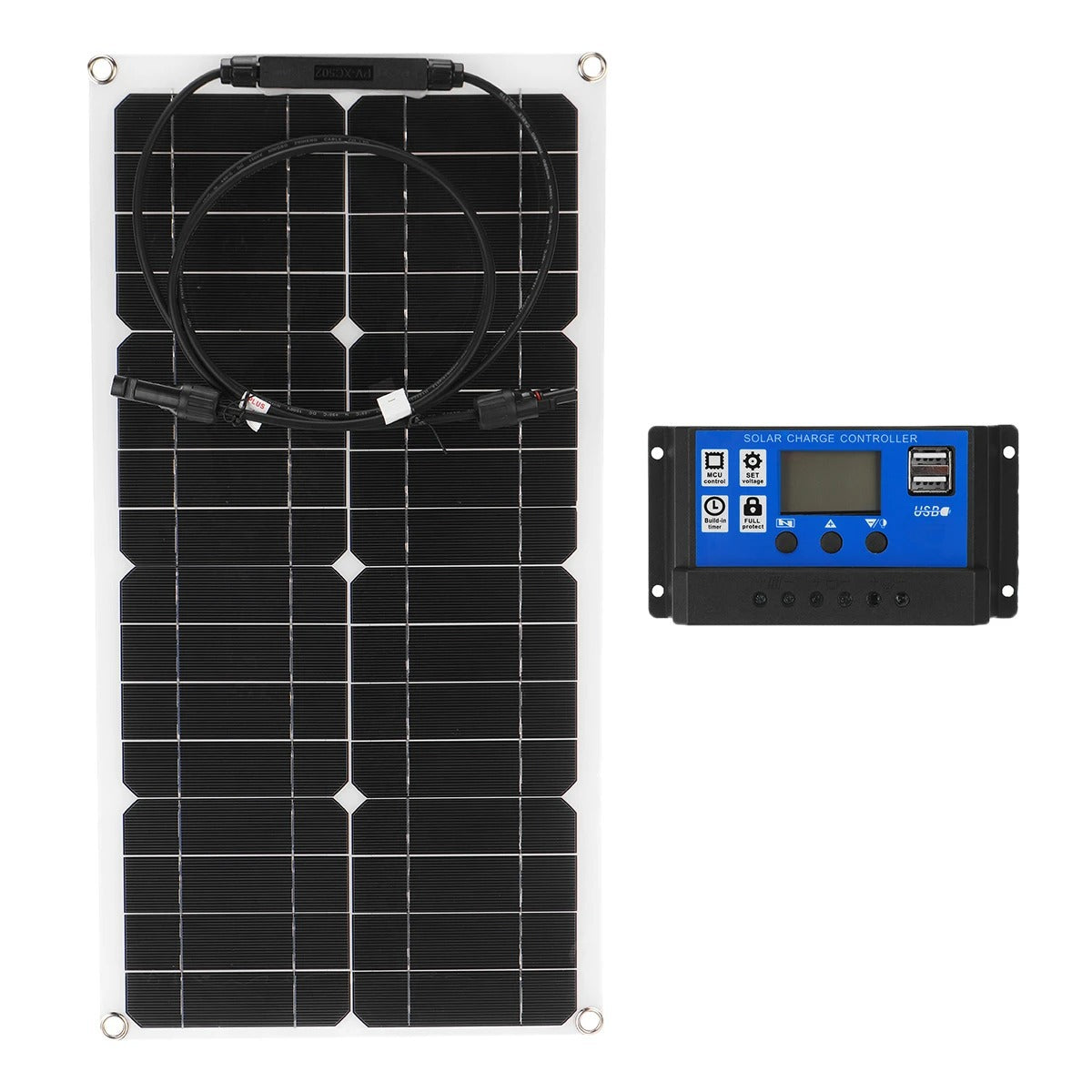 25W Flexible Solar Panel Battery Charger Kit100W