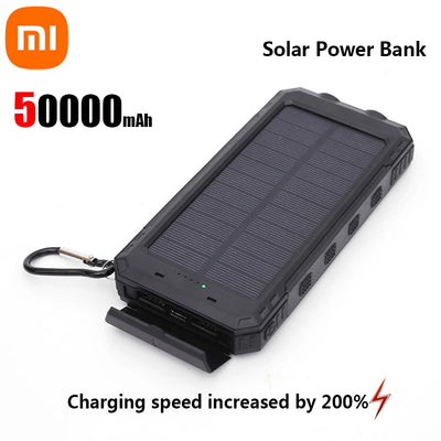 Xiaomi 200000Mah Solar Power Bank Portable Large Capacity Charger Compatible USB-A and USB-C with Flashlight for Xiaomi Iphone