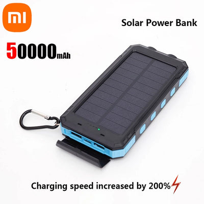 Xiaomi 200000Mah Solar Power Bank Portable Large Capacity Charger Compatible USB-A and USB-C with Flashlight for Xiaomi Iphone